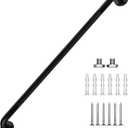 48 Inch Grab Bars 1.25" Dia, Black 304 Stainless Steel Bathroom Grab Bar, Anti Slip Knurled Safety Bar, Wall Mount Handicap Grab Bars, Support Handrail for Seniors Elderly Injury