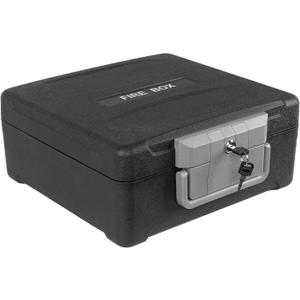 Fireproof and Waterproof Safe, fire safe document box with Sensor light, Portable Lock Box with Key Lock and Ergonomic Handle, 1 Hour at 1700°F, 72 Hours Waterproof 14.4 x 11.2