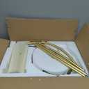 Unique Arc Floor Lamp, Bright 12W Three-Color Dimming, 14-inch Pleated Lampshade, Brass Gold Light Pole, Living Room Corner Bedroom Bedside Office Standing Reading Lamp, Modern Home Decor Tall Light