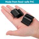 YOUEON 60 Pcs Black Plastic Sign Clips with Dual-Sided Sign Grips, Small Reusable Price Tags Holder Food Lable Clips for Retail, Merchandise Display, Buffet, Bakery