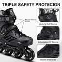 Inline Skates for Women Men, High Performance Roller Skates Blades Adult Male Female, Professional Skates for Outdoor Fitness & Beginners, Washable Liner, 85A PU Wheels, Black, MEN 5-6/WOMEN 6-7