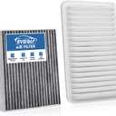 Engine+Cabin Air Filters Fit for 2009-2019 Corolla, 2009-2014 Matrix, 2007-2018 Yaris, 2008-2014 Scion xD, 2009-2010 Vibe Engine Air Filter Replacement Accessories CF10285 CA10190
