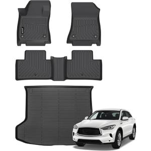 Jenofa-Floor Mats for 2019-2025 Infiniti QX50 & QX55 2022-2025 Cargo Mat Car Mats for Infiniti QX55 All Weather Waterproof Durable Floor Mat Accessories Full Set 2024