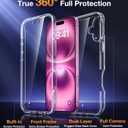Diaclara Designed for iPhone 16 Case, Full Body Rugged Case with Built-in Touch Sensitive Anti-Scratch Screen Protector, Upgraded [Full Camera Protection] for iPhone 16 6.1" (Clear)