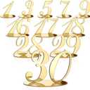 30 Pcs Gold Table Numbers Wedding Table Numbers for Reception Acrylic Banquets Tables Number with Stand Holder Elegant Mirror Tables Number for Wedding Party Birthday Anniversary Event Catering Decor