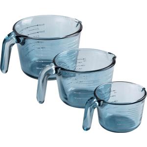COOK WITH COLOR Glass Measuring Cups - Ideal for Cooking and Baking, Blue