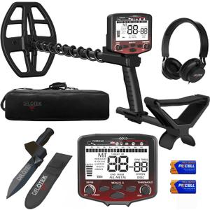 DR.TEK Metal Detector for Adults, Professional Higher Accuracy Metal Detector Kit with Advanced Ground Balance, 5 Modes, 12" Double-D Waterproof Coil, Gold Detector for Beach Hunting
