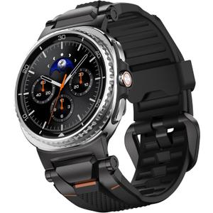 ULTIMAL Watch Band for Samsung Galaxy Watch 8 40mm/44mm/Classic 46mm Compatible with Samsung Watch Strap Bands for Men Sport Bands for Watch Rugged Premium TPU & Metal(Black+Black)