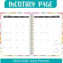Daily Planner 2025-2006, Weekly & Monthly Planner, July 2025 - June 2026 Day Planner, 6.2” x 8.25” Flexible Cover，Wirebound Note Pages with Monthly Tab, Back Pocket, Premium Paper