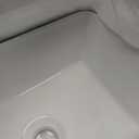 16 inch White Marble Ceramic Vessel Sink for Bathroom - Above Counter Rectangle Bathroom Sink with Faucet and Drain Combo, Modern Design, 16x18 inches