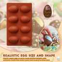HKNMTT Silicone Egg Molds Easter 2PCS, 2.4" Food Grade 3D Moulds for Vegan Deviled Eggs Peanut Filling 3D Chocolate Candy Jello Pudding Soap Gift, Oven Safe Baking Cake Kit