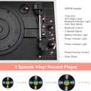 Portable Record Player 3-Speed Turntable Vintage Suitcase with Bluetooth, Built in Battery,3.5 mm Headphone Jack, RCA & Aux Ports for Outdoor