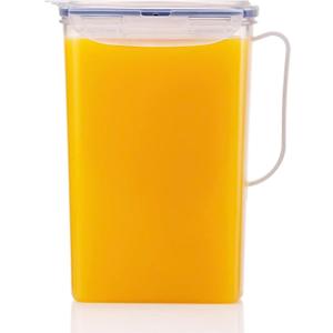 LocknLock Aqua Fridge Door Water Jug | Clear Pitcher | BPA Free Plastic Pitcher with Lid | 2 Quart Pitcher with Lid for Water, Juice, Tea & More Beverages, Clear (64 Ounces)