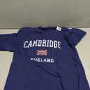 Cambridge England Vintage Athletic Sports Design T-Shirt, (Small, Navy Blue)