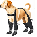 Suspender Boots for Large Dogs, Tall Dog Boots Anti-Slip & Fall Waterproof Dog Shoes Leggings, Adjustable Paws Protector for Large Dogs Winter Snow Rain Hiking, Large