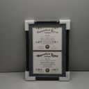 GraduationMall 14x20 Double Diploma Frame, Display 8.5x11 Certificate with Navy over Gold Mat,UV Protection Acrylic,Black with Silver Beads