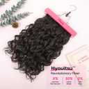 REECHO Curly Hair Extensions, 4PCS 16 inch Clip in Hair Extensions Lace Weft Short Curly Hair Extension Clip Ins Invisible Natural Hairpieces for Women, Natural Black Brown