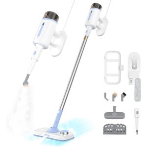7 in 1 Steam Mop for Floor Cleaning, Multipurpose Floor Steamer with Detachable Handheld Steam Cleaner Perfect for Hardwood Floors, Clothes, Windows, Tiles, Furniture, Carpet-white