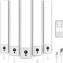 EZVALO 5-Pack Under Cabinet Lighting, 2400mAh Motion Sensor Light, LED Closet Lights Wireless, 6500K Dimmable, Timer, Magnetic, with Remote Control for Kitchen, Closet, Stair