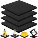 OULEME RV Leveling Block Flex Pads, 12” Rubber Jack Pads, Anti-Vibration & Anti-Slip Mats, for Camper Travel Trailer Jacks & Stands & Stabilizers on Uneven Surfaces, 4-Pack