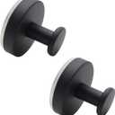 2Pcs Suction Cup Hooks for Shower Wall, Loofah and Towel Hooks for Kitchen, Bathroom, Mirrors, Glass, Tile or Smooth Surfaces etc (Matte Black)