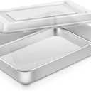 Onader Lasagna Baking Pan Set with Lid, Rectangle 10 x 8 x 2 Inch Stainless Steel Cake Brownie Pan, Non Toxic & Deep