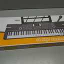 61 Key Keyboard Piano, Portable Electronic Keyboard Piano for Beginners with Speakers, Microphone, Sheet Music Stand, 100 Voices, 100 Rhythms, Digital Music Keyboard for Teen - Black