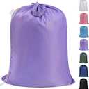 Polecasa Heavy Duty Large Laundry Bag with 130gsm Tear Resistant Fabric and Handles, Easy to Carry Durable Dirty Clothes Drawstring Bag, Perfect for College Dorm, Travel, 28x36,Purple