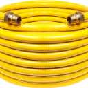 70ft 3/4'' Flexible Gas Line, CSST Corrugated Stainless Steel Tubing Pipe Kit, Natural Gas Line Propane Pipe Conversion Kit Grill Hose with 2 Male Adapter Fittings (70ft 3/4'')