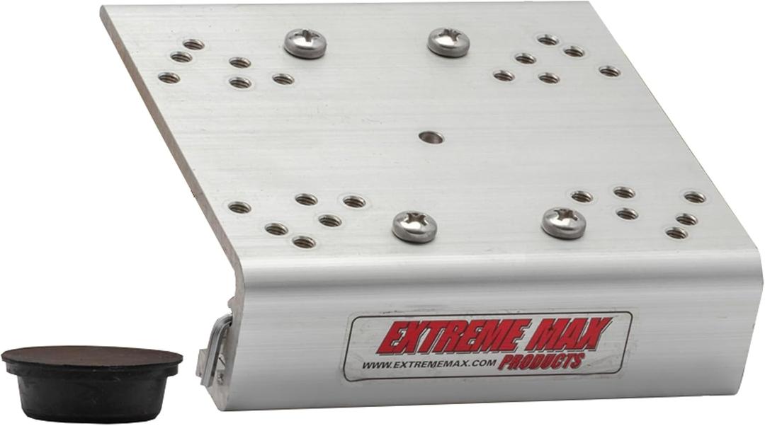 Extreme Max 3005.4428 Aluminum Slider Base with Pre-Drilled Mounting Holes for Crestliner SureMount Gunnel System - 5-5/8" x 5-5/8" Mounting Plate, Silver