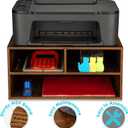 Printer Stand Shelf with Storage Wood Desk Paper Organizer for Home/Office, Printer Riser, 2 Tier