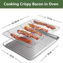 ROTTAY Baking Sheet with Rack Set (2 Pans + 2 Racks), Stainless Steel Cookie Sheet with Cooling Rack, Nonstick Baking Pan, Warp Resistant & Heavy Duty & Rust Free, Size 16 x 12 x 1 Inches