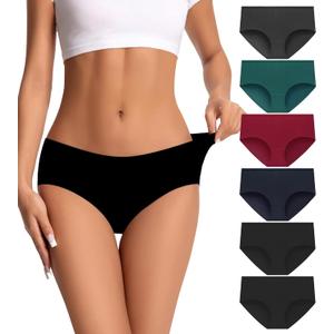 Womens Underwear Cotton Soft Hipster Full Coverage Ladies Stretch Panties (Regular & Plus Size) (Large, Multicolor-6pack-04)
