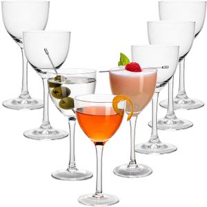 Nick and Nora Cocktail Glasses Set of 8,5.8ozHand Blown Small Barware, Vintage Coupe Glasses for Martinis, Manhattan,Champagne,Suitable for Party or Gift