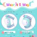 Knee Pads for Kids - ZOOBLISS Toddler Knee and Elbow Pads Set Wrist Guards for Skating Girls Aged 3-12, Kids Protective Gear for Roller Skates Skateboard Bike Scooter, Included Drawstring Bag(Rainbow) (Small, Mermaid Cyan)