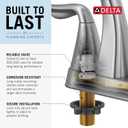 Delta Albion Brushed Gold Bathroom Faucet 3 Hole, 8 Inch Widespread Bathroom Sink Faucet for Vanity, Metal Push-Pop Drain Assembly, Champagne Bronze 35855LF-CZ