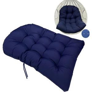 Hanging Egg Chair Cushion 47 X 35 in Waterproof Indoor/Outdoor Hammock Chair Cushion Washable Hanging Basket Seat Cushion (Without Chair) (Navy)