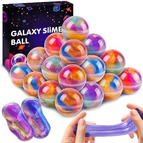 36 Pack Galaxy Slime Ball Kit - Stocking Stuffers for Teen Boys Girls Slime Party Favors for Kids Goodie Bag Stuffers Classroom Prizes Stress Relief Toys Easter Birthday Christmas Valentines Day Gifts