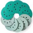 S SATC 5 Inch 8 Holes Sanding Discs 120 Grit Sanding Disc 50 Pack Hook and Loop Adhesive for Sandpaper Aluminum Oxide Random Orbital Sanding Discs for Woodworking