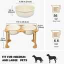 Ceramic Dog Bowls with Non-Skid Stand, Elevated Feeding Bowl for Medium Large Dogs,Raised Food and Water Dish Set, Dog Pet Feeder (11'' Tall-56OZ-Cream White)