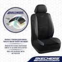 Skechers Air-Cooled Memory Foam Seat Covers,Mesh Thick Car Seat Covers,Piping Leather Car Seat Covers Front Seats,Airbag Compatible,Automotive Comfort Universal Fit Most Cars,Vans,Truck,SUV,Blue