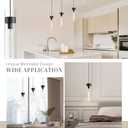3 Pack Black Pendant Lights Kitchen Island (Bulbs Included), Adjustable Modern Glass Pendant Light Over Island, Industrial Pendant Light Fixtures for Dining Room Hallway Bedroom Living Room (3 Pack)