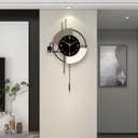 Large Modern Decorative Pendulum Wall Clock for Living Room Decor, 16*28in