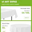 Pureegg Plastic Table Cloth Disposable 6 Pack, 84'' Round Table Cloths, Party, Picnic, Wedding, Decorative Tablecloths, Round, White Plastic Cover, Waterproof, White