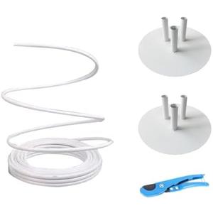 Flexible Tube for Artificial Flowers, Tube Pipe for Fake Flowers, Prop Building, Balloon Arches, Pipe Stem Tubing for Floral Wedding Decor, DIY Arts (White(32ft+1Scissor+2White base))