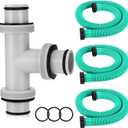 Frienda 1.5" to 1.5" T Joint Pool Hose Connector with 3 Pcs 1.5" Diameter Pump Replacement Hose 59" Long, Pool Hose Adapter and Replacement Accessories Fitting for Filter Pump(Mint)