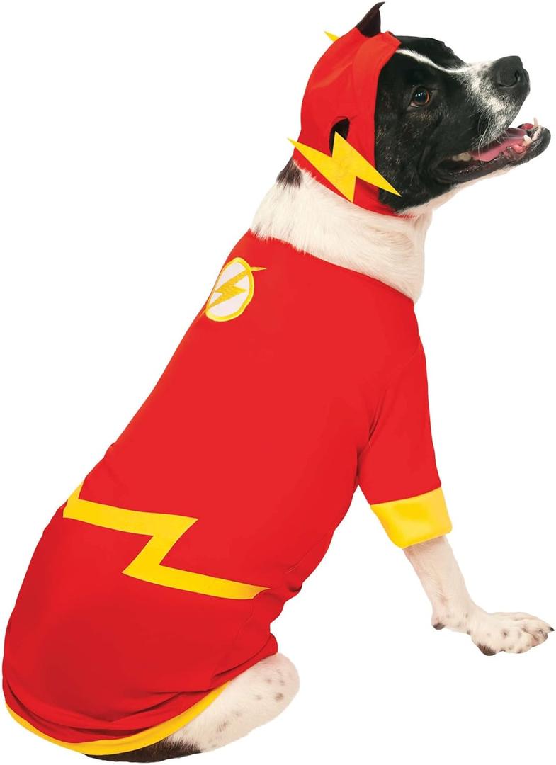 DC Comics Superheroes: The Flash Pet Costume for For Dogs or Cats by Rubies, XL