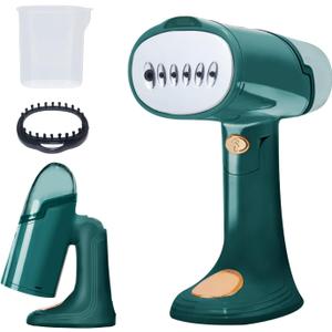 Garment Travel Steamer for Clothes Portable: Green Clothing Steamer Handheld 1500W Hand Held Mini Steamer Fabric Shirt Plancha a Vapor para Ropa Home Dorm Room Travel Essentials