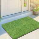 Artificial Grass Door Mat, Turf Grass Front Door Mats Outdoor/Indoor, Realistic Fake Grass Rug for Entrance, Dog, Patio, Camper, Home Decor, 24" x 36"
