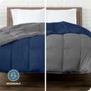 Bare Home Extra Long Comforter - Reversible Colors - Goose Down Alternative - Ultra-Soft - Premium 1800 Series - All Season Warmth - Bedding Comforter (Twin/Twin XL, Dark Blue/Grey)